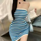 Striped Mini Tube Dress / Crop Shirt