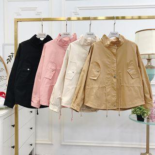 Drawstring-waist Windbreaker