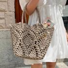 Woven Tote Bag Beige - One Size