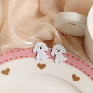 Dog Earring 1 Pair - White - One Size