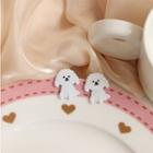 Dog Earring 1 Pair - White - One Size