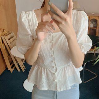 Square-neck Bow-back Blouse