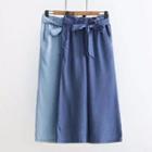 Tie-waist Wide-leg Denim Pants