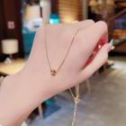 Alloy Bead Necklace B030 - Gold - One Size