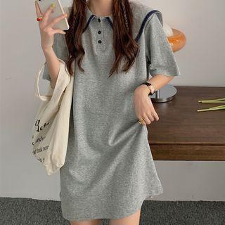 Elbow-sleeve Sailor Collar Mini Dress