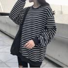 Striped Sweatshirt Stripes - Black - One Size