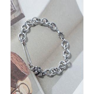 Chain Bracelet With Safety Pin Silver - One Size