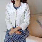 Frill-collar Crop Tweed Jacket
