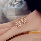 Flower Alloy Earring 1 Pc - Gold - One Size
