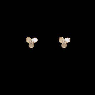 Rhinestone Alloy Disc Earring 1 Pair - S925 Silver Stud Earrings - Gold - One Size