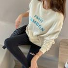Letter Embroidery Cotton Sweatshirt