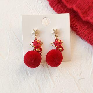 Ox & Star Pom Pom Dangle Earring