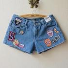 Panel Denim Shorts