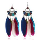 Feather Fringed Earring 1 Pair - Off-white - One Size