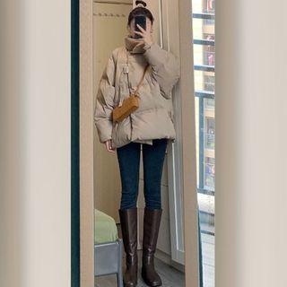 Padded Zip-up Coat / Skinny Jeans