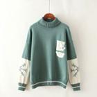 Turtleneck Color Bock Sweater
