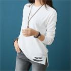 Dip-back Distressed T-shirt