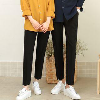 Couple Drawstring-waist Dress Pants
