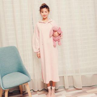 Puff-sleeve Hoodie Sleep Dress