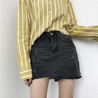 Washed Denim Skorts
