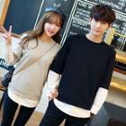 Couple Matching Mock Two Piece Sweatshirt