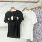 Round-neck Cut-out Short-sleeve Top