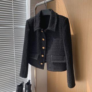 Collared Tweed Cropped Jacket
