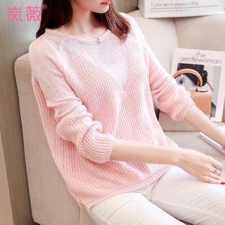 Chunky Knit Panel Basic Sweater
