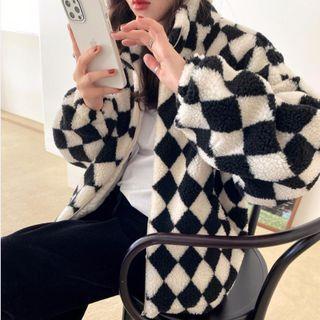 Pattern Fleece Zipped Jacket