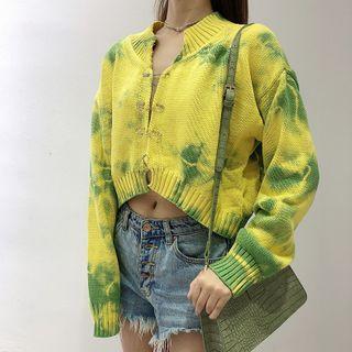 Tie-dyed Open-front Cardigan