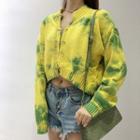 Tie-dyed Open-front Cardigan