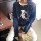 Dog Printed Knit Pullover