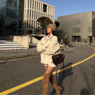 Faux-shearling Corduroy Jacket