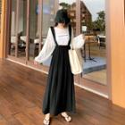 Long Suspender Skirt Black - One Size
