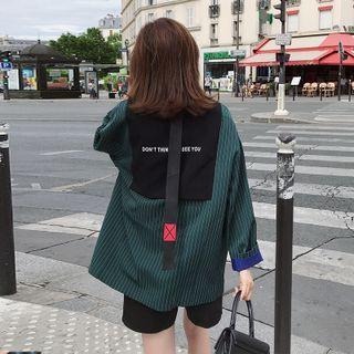 Lettering Pinstriped Blazer