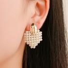 Faux Pearl Heart Earring 1 Pair - 1915 - 01 - Kc Gold -