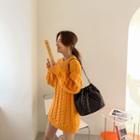 Drop-shoulder Cable-knit Minidress