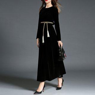 Round Neck Plain Maxi Dress