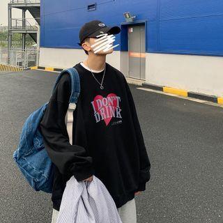 Couple Matching Lettering Oversized Sweatshirt