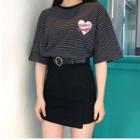Plain Asymmetric Mini A-line Skirt
