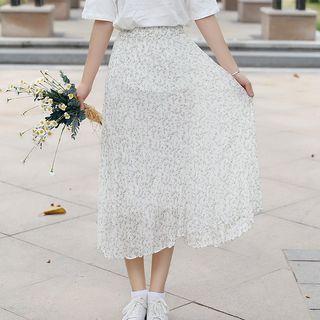 Chiffon A-line Midi Skirt As Shown In Figure - One Size