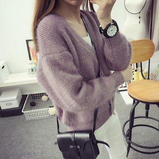 Cropped Thick Cardigan