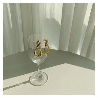 Bold Chain Dangle Earrings Gold - One Size