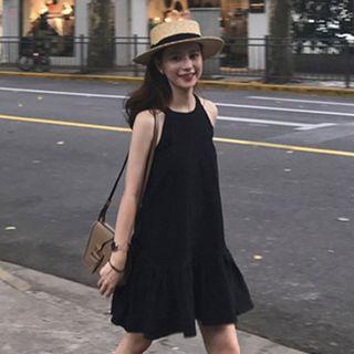 Spaghetti Strap Ruffle Hem Mini Dress