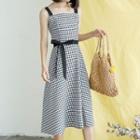 Plaid Open Back Sleeveless Dress