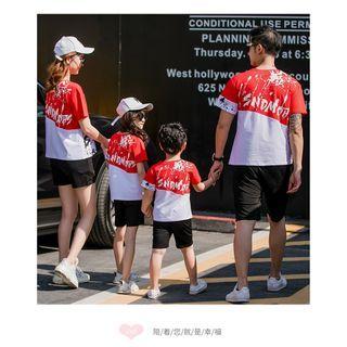 Family Matching Lettering Short-sleeve T-shirt / Shorts / Set