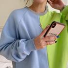 Ringer Two-tone Sweatshirt Sky Blue - One Size