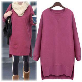 Side Slit Long Pullover