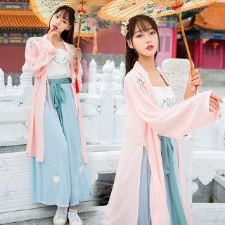 Hanfu Camisole Top / Light Jacket / Wide Leg Pants