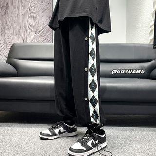 Argyle Print Drawstring Sweatpants